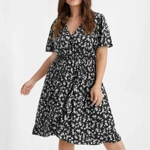 BLOOMCHIC Ditty Floral Elastic Waist Wrap Dress